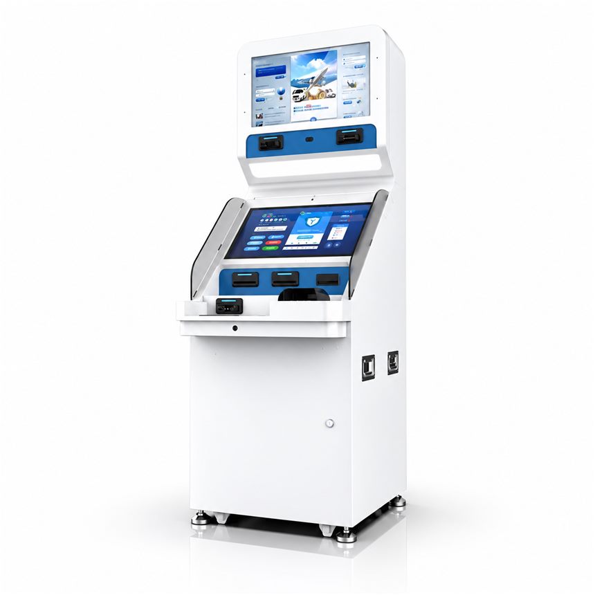 Dual-screen government affairs terminal with multiple card readers