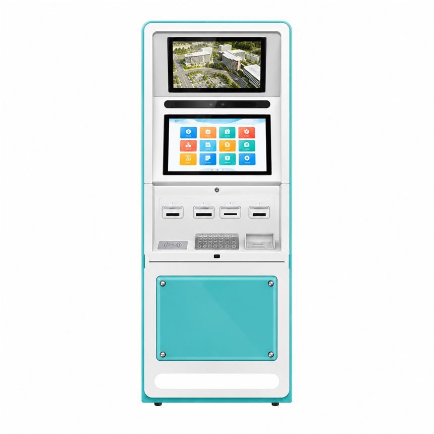 Multi-reader hospital service island with four card slots